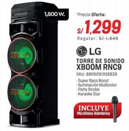 Carsa Lg torre de sonido xboom rnc9 oferta