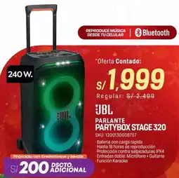 Carsa Jbl parlante partybox stage 320 oferta