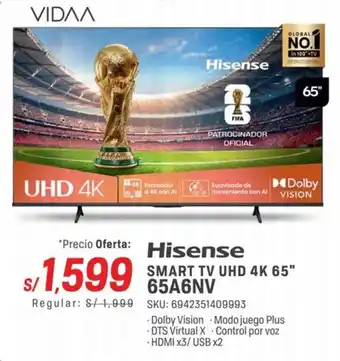Hisense smart tv uhd 4k 65"