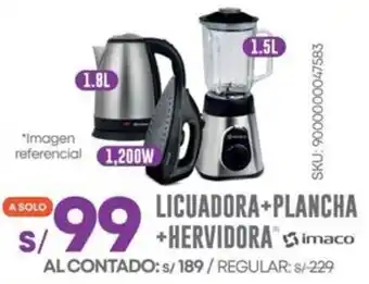 Carsa Imaco licuadora + plancha +hervidora oferta
