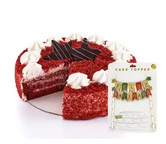 Tottus Torta red velvet mediana y topper feliz navidad oferta