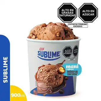 Tottus Helado sublime chocolate c/mani pote x 900ml oferta
