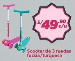 Hiperbodega Precio Uno Scooter de 3 ruedas fucsia/turquesa oferta