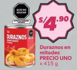 Hiperbodega Precio Uno Precio uno duraznos en mitades oferta