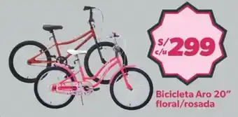 Hiperbodega Precio Uno Aro bicicleta 20" floral/rosada oferta