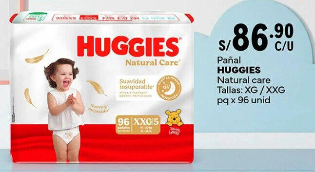 Plaza Vea Huggies pañal natural care oferta