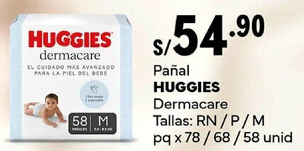 Plaza Vea Huggies pañal dermacare oferta