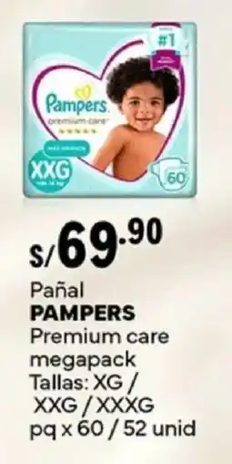 Plaza Vea Pampers pañal premium care megapack oferta