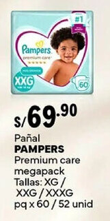 Plaza Vea Pampers pañal premium care megapack oferta