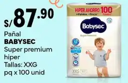 Plaza Vea Babysec pañal super premium hiper oferta
