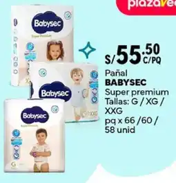 Plaza Vea Babysec pañal super premium oferta