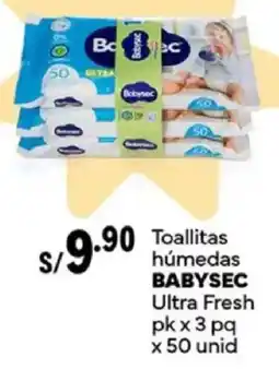 Plaza Vea Babysec ultra fresh toallitas húmedas oferta