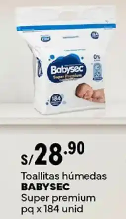 Plaza Vea Babysec toallitas húmedas super premium pq oferta