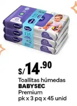 Plaza Vea Babysec premium toallitas húmedas oferta