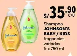 Plaza Vea Johnson's baby/kids shampoo oferta