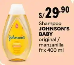 Plaza Vea Johnson's baby shampoo original/ manzanilla fr oferta