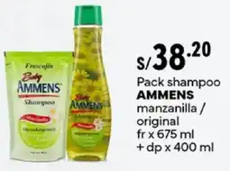 Plaza Vea Ammens pack shampoo manzanilla/ original fr oferta