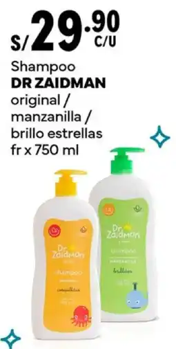 Plaza Vea Dr zaidman shampoo original/ manzanilla/ brillo estrellas fr oferta