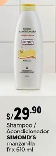 Plaza Vea Simond's shampoo / acondicionador manzanilla oferta