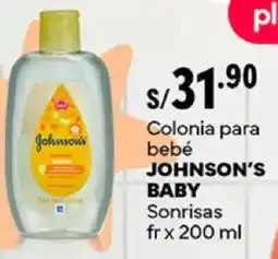 Plaza Vea Johnson's baby colonia para bebé sonrisas fr oferta