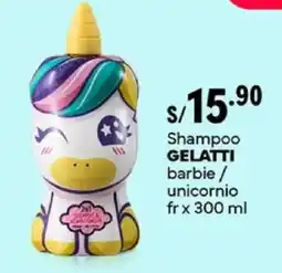 Plaza Vea Gelatti shampoo barbie / unicornio fr oferta