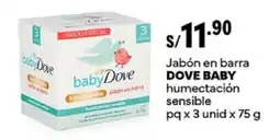 Plaza Vea Dove baby jabón en barra humectación sensible oferta