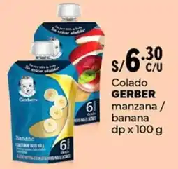 Plaza Vea Gerber colado manzana/ banana dp oferta