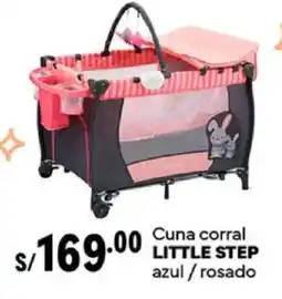 Plaza Vea Little step cuna corral azul/rosado oferta