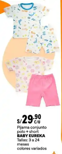 Plaza Vea Baby eureka pijama conjunto polo + short oferta