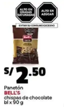 Plaza Vea Bell's panetón chispas de chocolate bl oferta