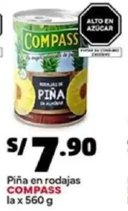 Plaza Vea Compass piña en rodajas la oferta