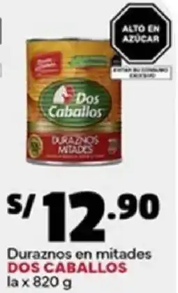 Plaza Vea Dos caballos duraznos en mitades la oferta