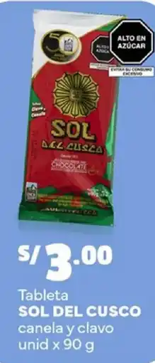 Plaza Vea Sol del cusco tableta canela y clavo oferta