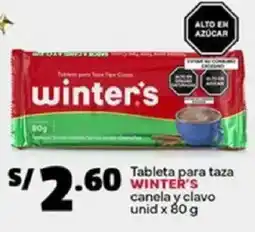 Plaza Vea Winter's tableta para taza canela y clavo oferta