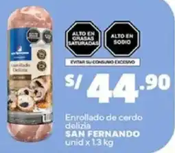 Plaza Vea San fernando enrollado de cerdo delizia oferta