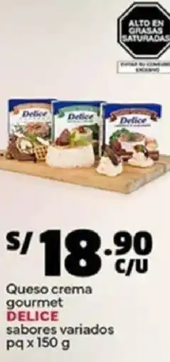 Plaza Vea Delice queso crema gourmet sabores variados pq oferta