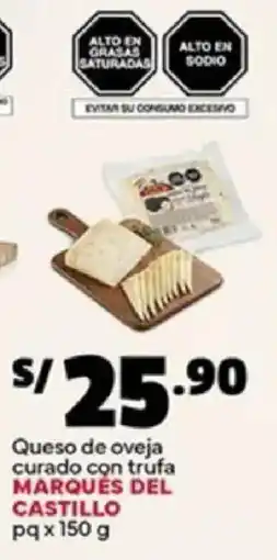 Plaza Vea Marques del castillo queso de oveja curado con trufa pq oferta