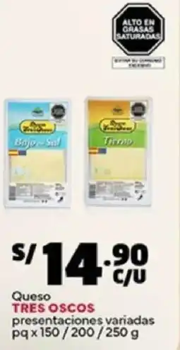 Plaza Vea Queso tres oscos presentaciones variadas oferta