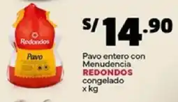 Plaza Vea Redondos pavo entero con menudencial congelado oferta