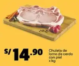 Plaza Vea Chuleta de lomo de cerdo con piel oferta