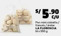 Plaza Vea La florencia pan mini ciabatta/ francés / árabe oferta