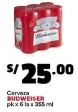 Plaza Vea Budweiser cerveza oferta