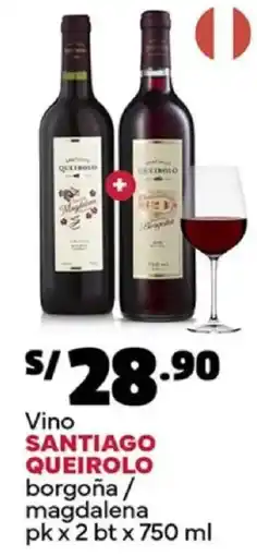 Plaza Vea Santiago queirolo vino borgoña/ magdalena oferta