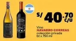 Plaza Vea Navarro correas vino colección privada bt oferta