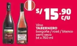 Plaza Vea Tabernero vino borgoña/rosé/blanco semi seco bt oferta
