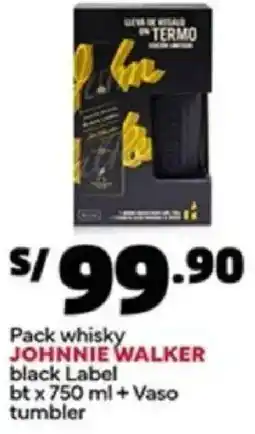 Plaza Vea Johnnie walker pack whisky black label bt oferta
