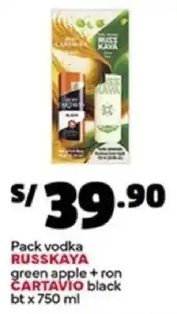 Plaza Vea Russkaya pack vodka oferta