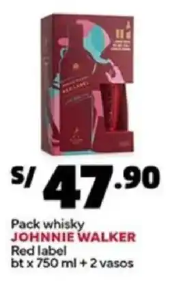 Plaza Vea Johnnie walker pack whisky red label oferta