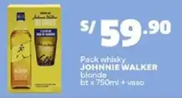 Plaza Vea Johnnie walker pack whisky blonde oferta