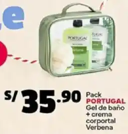 Plaza Vea Portugal pack gel de baño + crema corportal verbena oferta